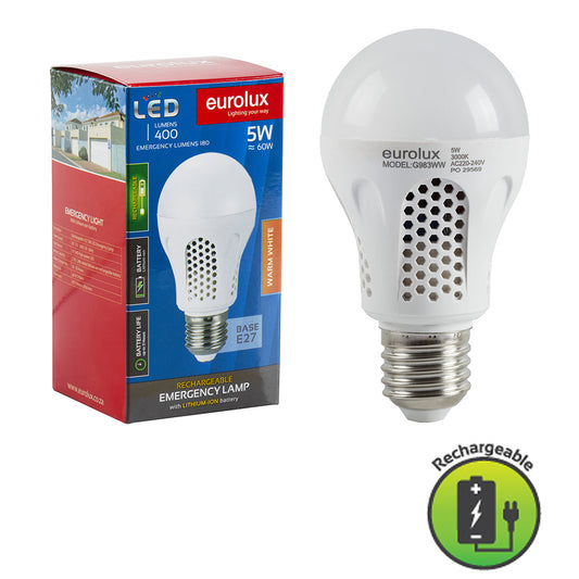 Eurolux E27 5W Rechargeable LED (Warm White)