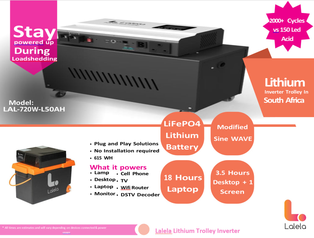 Lalela Lithium Iron Phosphate UPS Inverter Trolley